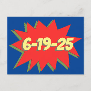 Postal De Anuncios Cómic de superhéroes guardar la fecha