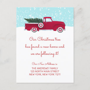 Postal De Anuncios Cómic rojo gracioso árbol de Navidad en movimiento