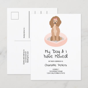 Postal De Anuncios Cómico ilustracion de perro de caniche lindo movié