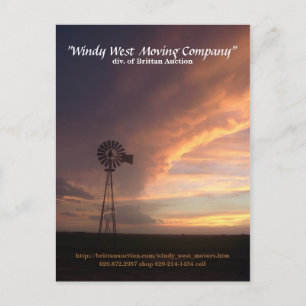 Postal De Anuncios Compañía de Mudanzas Windy West
