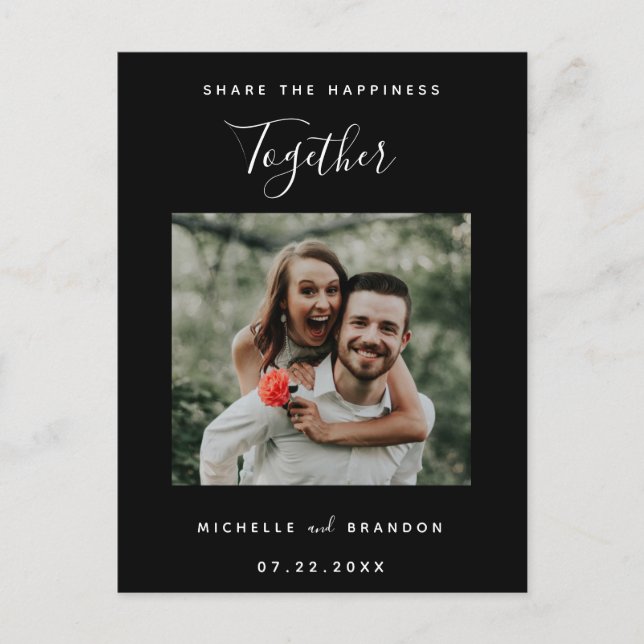 Postal De Anuncios Comparta la felicidad juntos Modern Photo Simple S (Anverso)