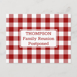 Postal De Anuncios Comprobación de búfalo blanco rojo pospuesta reuni