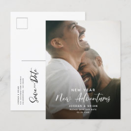 Postal De Anuncios Compromiso moderno de año nuevo | Guión divertido 