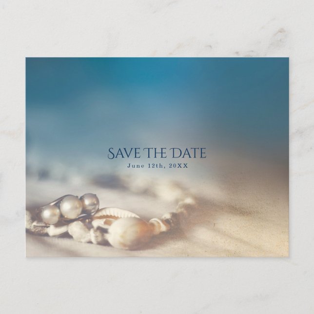 Postal De Anuncios Conchas de Playa y Joyas de Perla Elegante Salva l (Anverso)