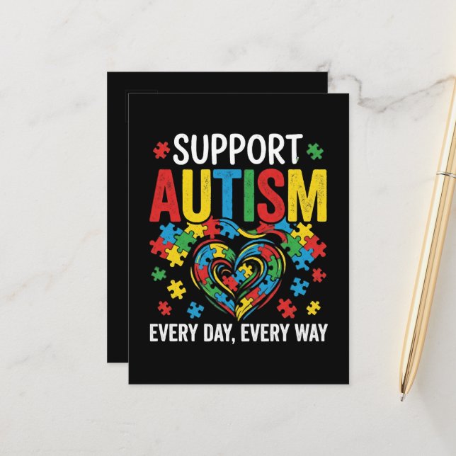Postal De Anuncios Conciencia del autismo (Anverso/Reverso In Situ)