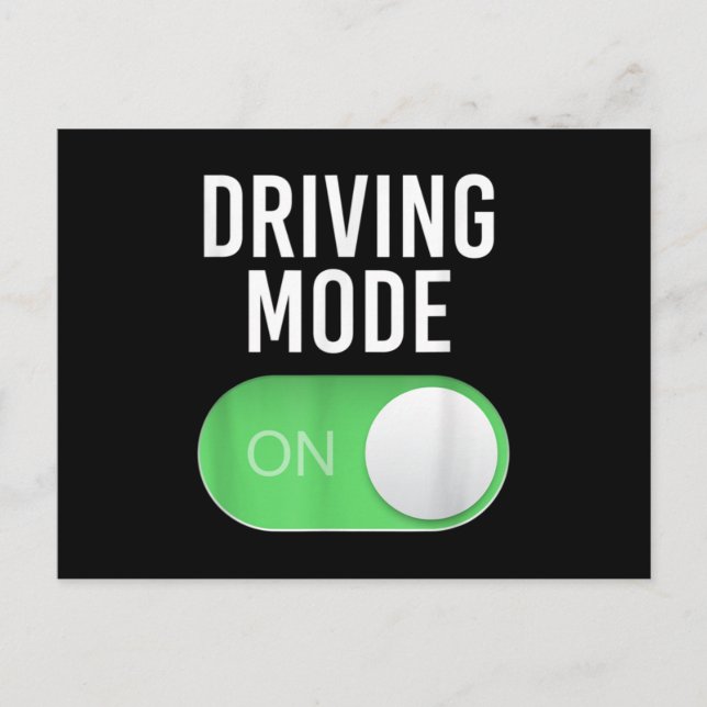 Postal De Anuncios Conducción Modo Activado Cumpleaños Regalo Diverti (Anverso)