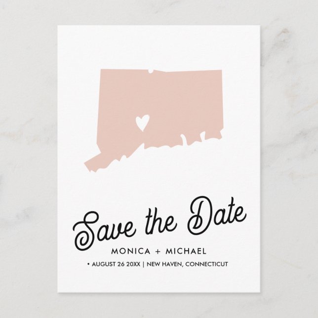 Postal De Anuncios ¡CONECTICUT State Destination Wedding ANY COLOR! (Anverso)