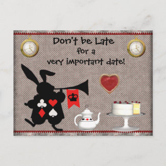 Postal De Anuncios Conejo de Wonderland salva la fecha Baby Shower