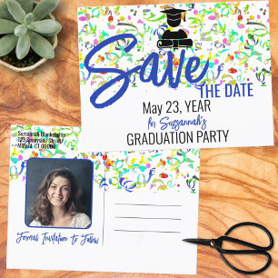 Postal De Anuncios Confeti Graduación Foto Personalizada Guarde la Fe