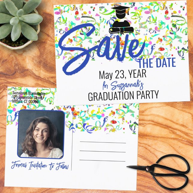 Postal De Anuncios Confeti Graduación Foto Personalizada Guarde la Fe (Subido por el creador)