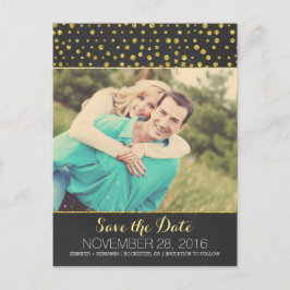 Postal De Anuncios confeti purpurina pizarra foto guardar fecha