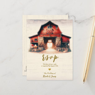 Postal De Anuncios Confirmación de boda campestre rústica del viejo g