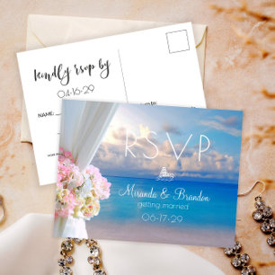 Postal De Anuncios Confirmación de Boda de Atardecer de Verano en la 