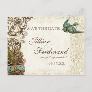 Postal De Anuncios Conjunto de Boda Botanica - Crema Beige