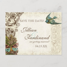 Postal De Anuncios Conjunto de Bodas Botanica - Crema Beige