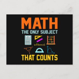 Postal De Anuncios Conteo de materias de matemáticas Profesor de mate