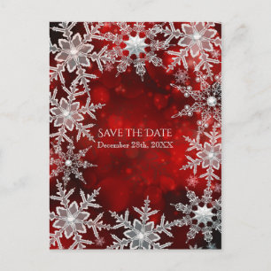 Postal De Anuncios Copia de Navidad de copos de nieve de invierno Fie