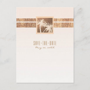 Postal De Anuncios Copper & Cream Palmeras Tropicales Guardar la Fech