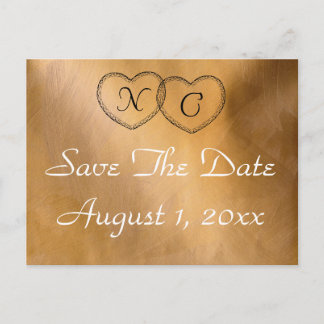 Postal De Anuncios Copper Hearts Save The Date
