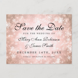 Postal De Anuncios Copper Winter Wonderland Elegant Save the Date