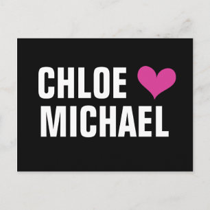 Postal De Anuncios - corazón con nombres (negro)