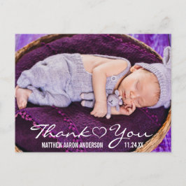 Postal De Anuncios Corazón de agradecimiento de foto moderna de nuevo