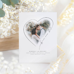 Postal De Anuncios Corazón de amor elegante minimalista foto de guard