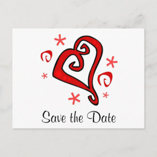 Postal De Anuncios Corazón de Boda