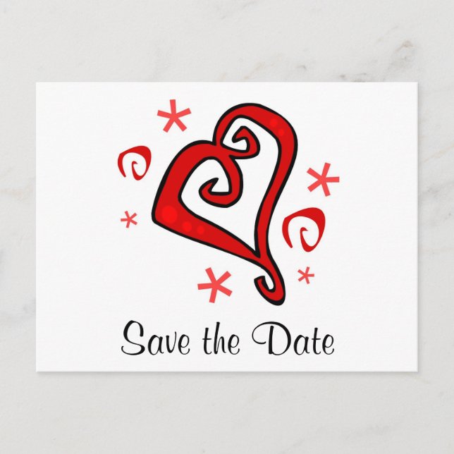 Postal De Anuncios Corazón de Boda (Anverso)