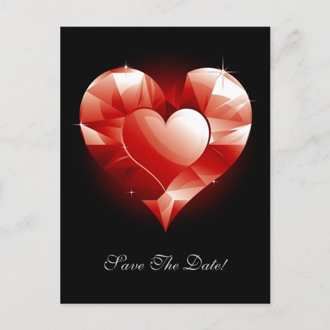 Postal De Anuncios Corazón de Ruby Rojo (Anverso)