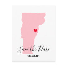 Corazón Rojo de Vermont Rosa Save the Date