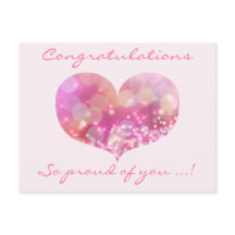 Corazón rosa | Postcarta de felicitaciones