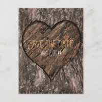 Corazón Tallado en Tronco de Árbol Rústico Save Th