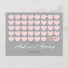 Postal De Anuncios Corazones modernos salvan la fecha: Plata
