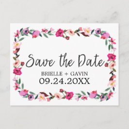 Postal De Anuncios Corona de Flor de Cuento de Hadas Romántico Avisa