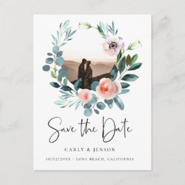 Postal De Anuncios Corona elegante Foto Guardar la fecha