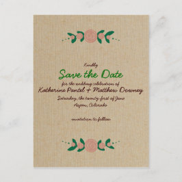 Postal De Anuncios Corona floral rústica para guardar la fecha