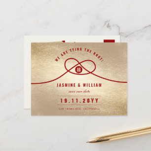 Postal De Anuncios Corredor Rojo Doble Felicidad Chino Salva La Fecha