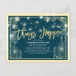 Postal De Anuncios Cosas que pasan Retraso de la boda Flores doradas