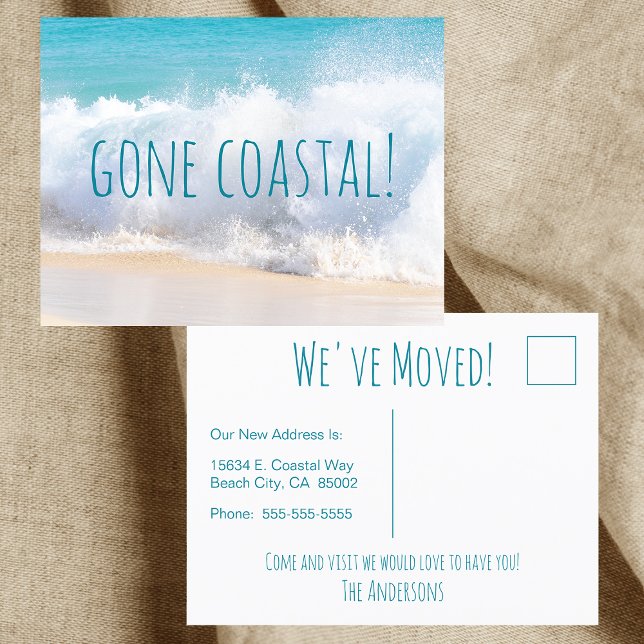 Postal De Anuncios Costera Ida Nueva Ola Hogar En Acuarela De Playa (Subido por el creador)