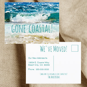 Postal De Anuncios Costera Ida Nueva Ola Hogar En Acuarela De Playa