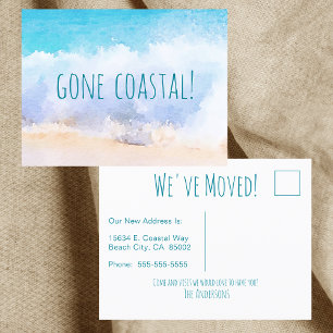 Postal De Anuncios Costera Ida Nueva Ola Hogar En Acuarela De Playa