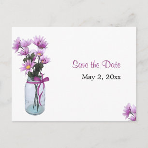 Postal De Anuncios Country Daisies Mason Jar - Save the Date Postcard