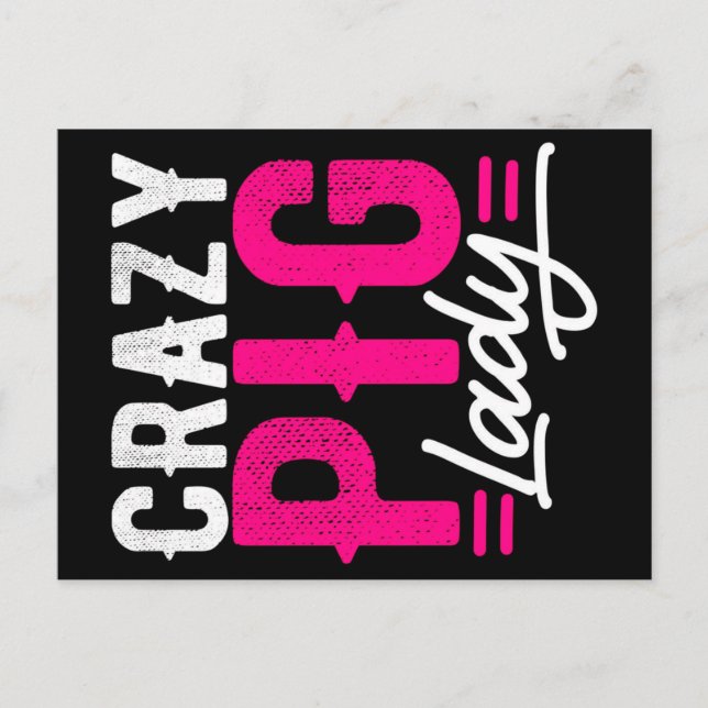 Postal De Anuncios Crazy Pig | Explotación agraria | Regalo retro (Anverso)