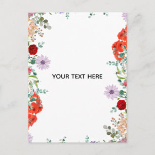 Postal De Anuncios Crea tu propio borde floral colorido 