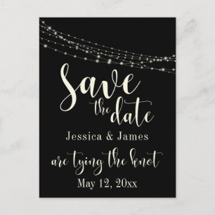 Postal De Anuncios Cream sobre negro 30 con luces Save the Date