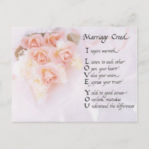 Postal De Anuncios Credo de Matrimonio