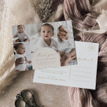 Postal De Anuncios Crema moderna de Boho Arch Multi Fotografía Gracia<br><div class="desc">Esta moderna tarjeta postal de postales para el anuncio de la natalidad hace la invitación de recién nacido simple perfecta para un niño o chica. El diseño bohemio de crema y oro presenta una tipografía industrial única con un estilo minimalista vintage. Personalice la parte delantera de la postal con 5...</div>