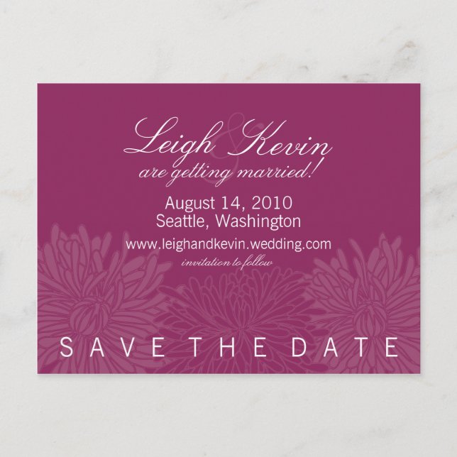 Postal De Anuncios Crisantemo Florencia Guardar fecha (Anverso)