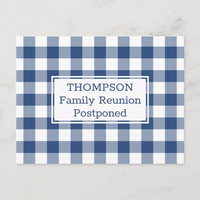 Postal De Anuncios Cuadro de Búfalo Blanco Azul Reunión Familiar Posp (Anverso)